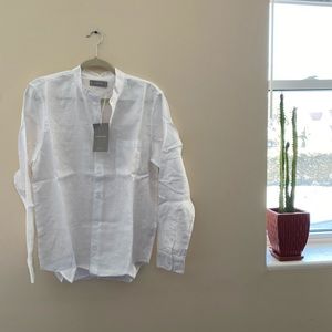 Everlane white linen button down